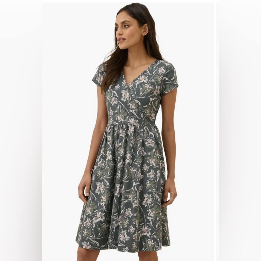 Pact Floral Crossover Dress
